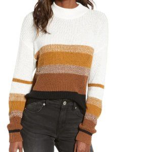 Stripe Mock Neck Sweater